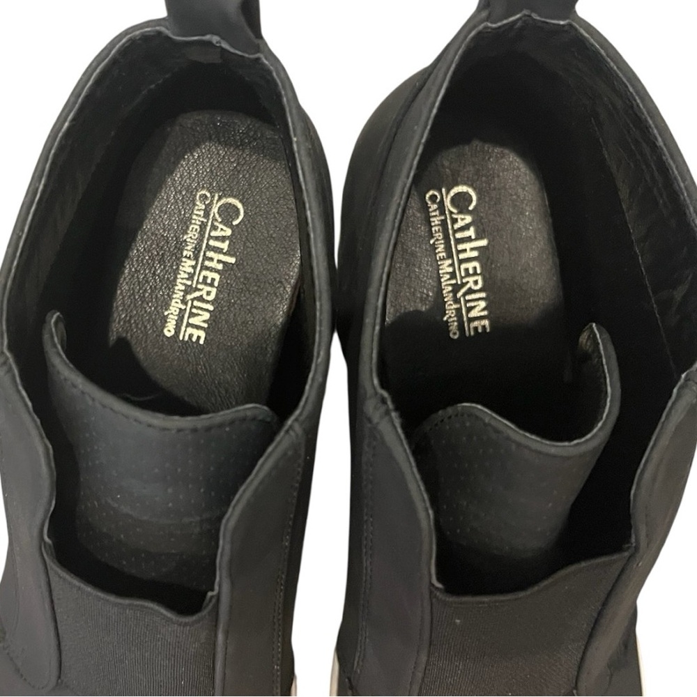 Catherine Malandrino Black Wedge Sneakers Size 9 - Picture 4 of 8